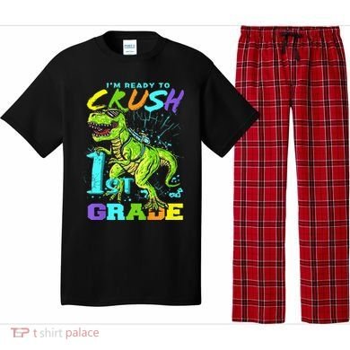 Funny First Grade TRex Tee I'm Ready to Crush 1st Grade Pajama Set