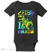 Funny First Grade TRex Tee I'm Ready to Crush 1st Grade Baby Bodysuit thumb 0