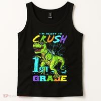 Funny First Grade TRex Tee I'm Ready to Crush 1st Grade Tank Top thumb 2