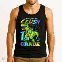 Funny First Grade TRex Tee I'm Ready to Crush 1st Grade Tank Top thumb 3