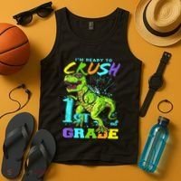 Funny First Grade TRex Tee I'm Ready to Crush 1st Grade Tank Top thumb 4