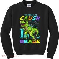 Funny First Grade TRex Tee I'm Ready to Crush 1st Grade Kids Sweatshirt thumb 0
