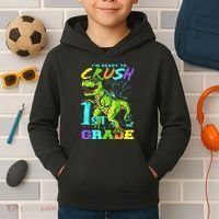 Funny First Grade TRex Tee I'm Ready to Crush 1st Grade Kids Hoodie thumb 2