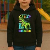 Funny First Grade TRex Tee I'm Ready to Crush 1st Grade Kids Hoodie thumb 3