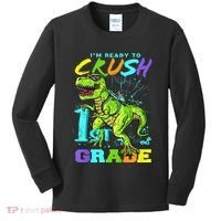 Funny First Grade TRex Tee I'm Ready to Crush 1st Grade Kids Long Sleeve Shirt thumb 0