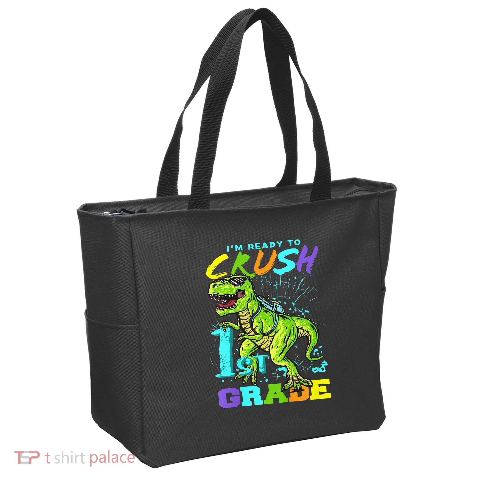 Funny First Grade TRex Tee I'm Ready to Crush 1st Grade Tote Bag