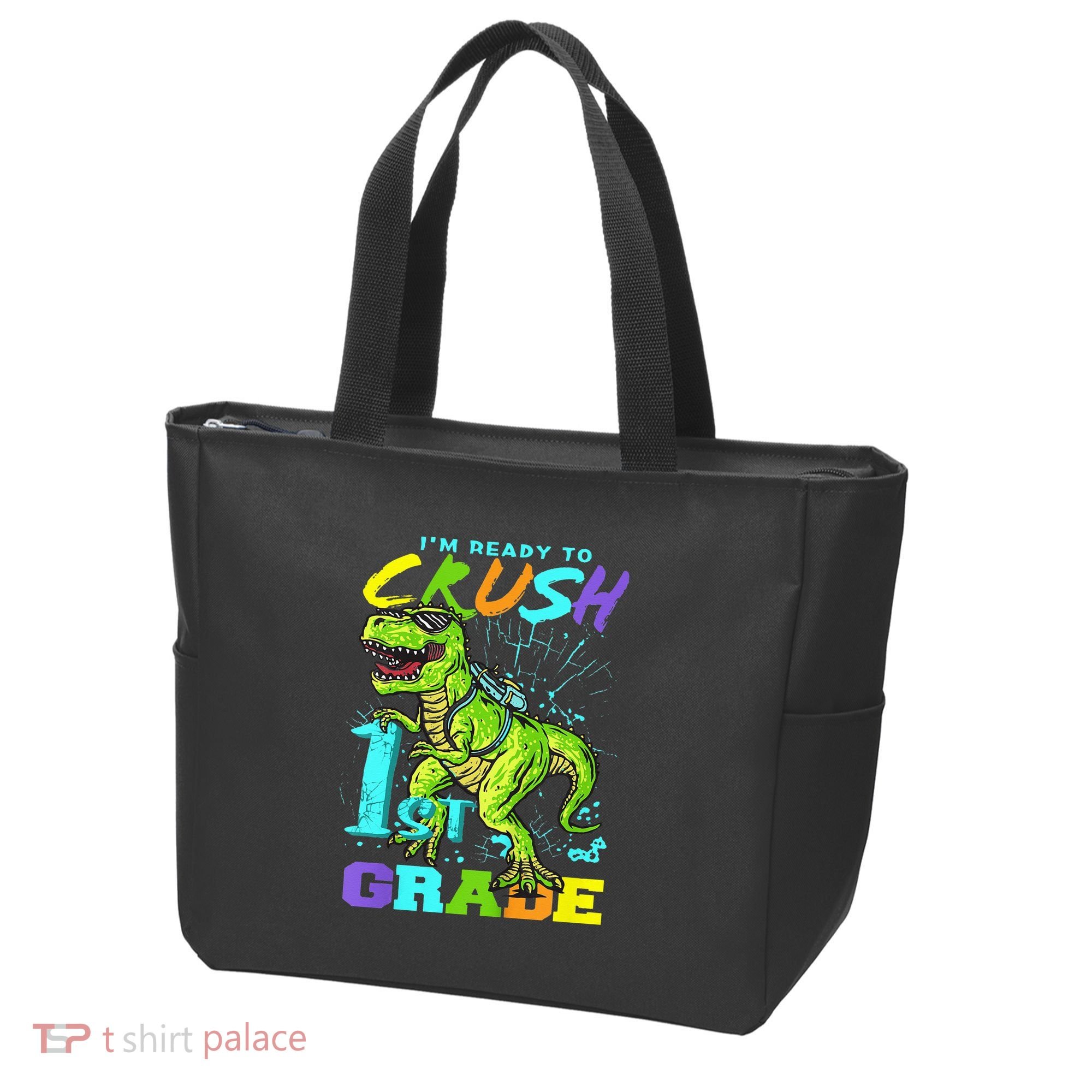 Funny First Grade TRex Tee I'm Ready to Crush 1st Grade Tote Bag