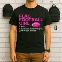 Flag Football Girl Definition T-Shirt thumb 6