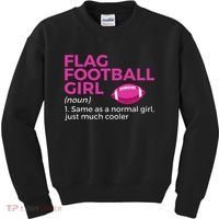 Flag Football Girl Definition Kids Sweatshirt thumb 0