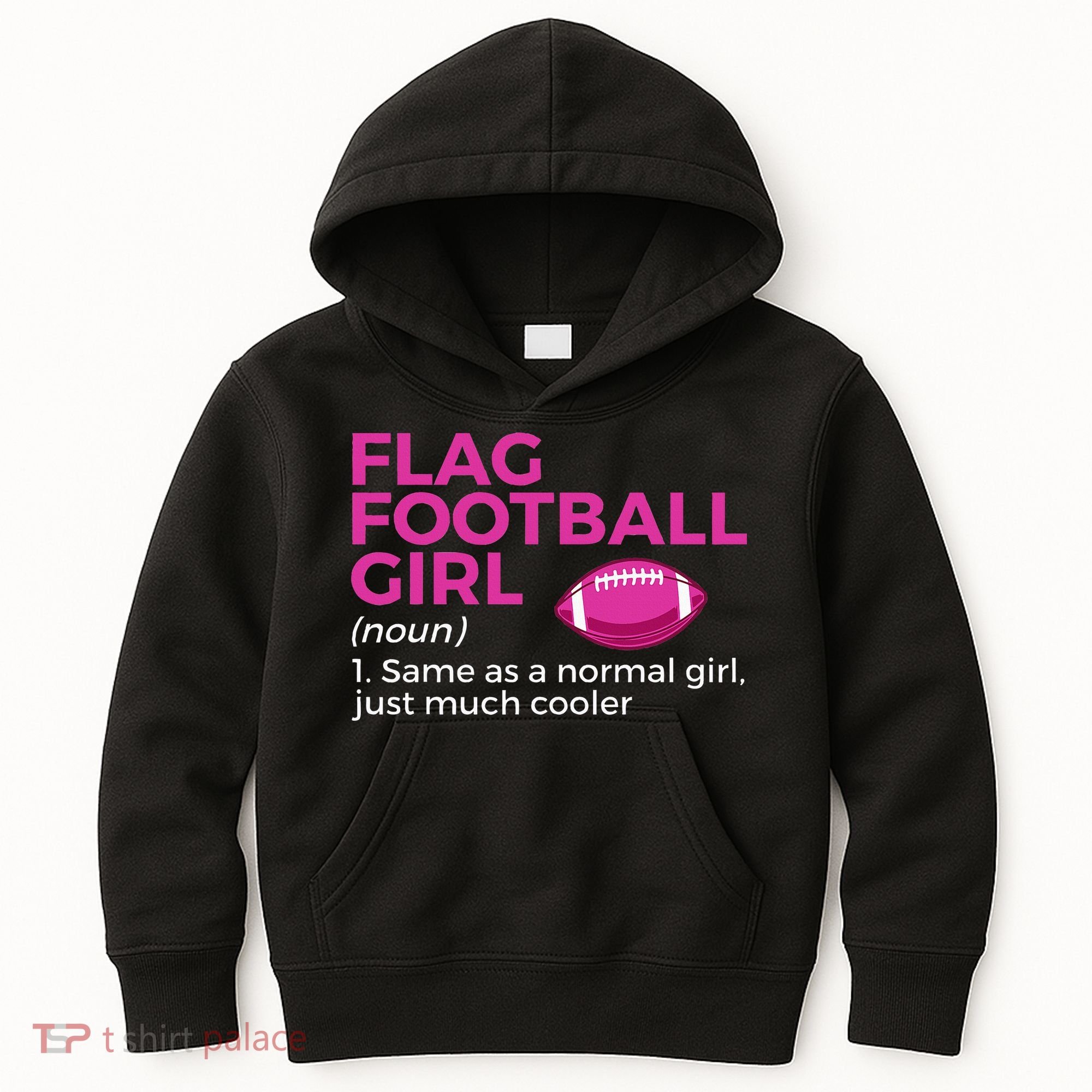 Flag Football Girl Definition Kids Hoodie