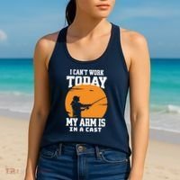 Funny Fishing Gifts for Fisherman Dad cant work Today Women's Tank Top thumb 2