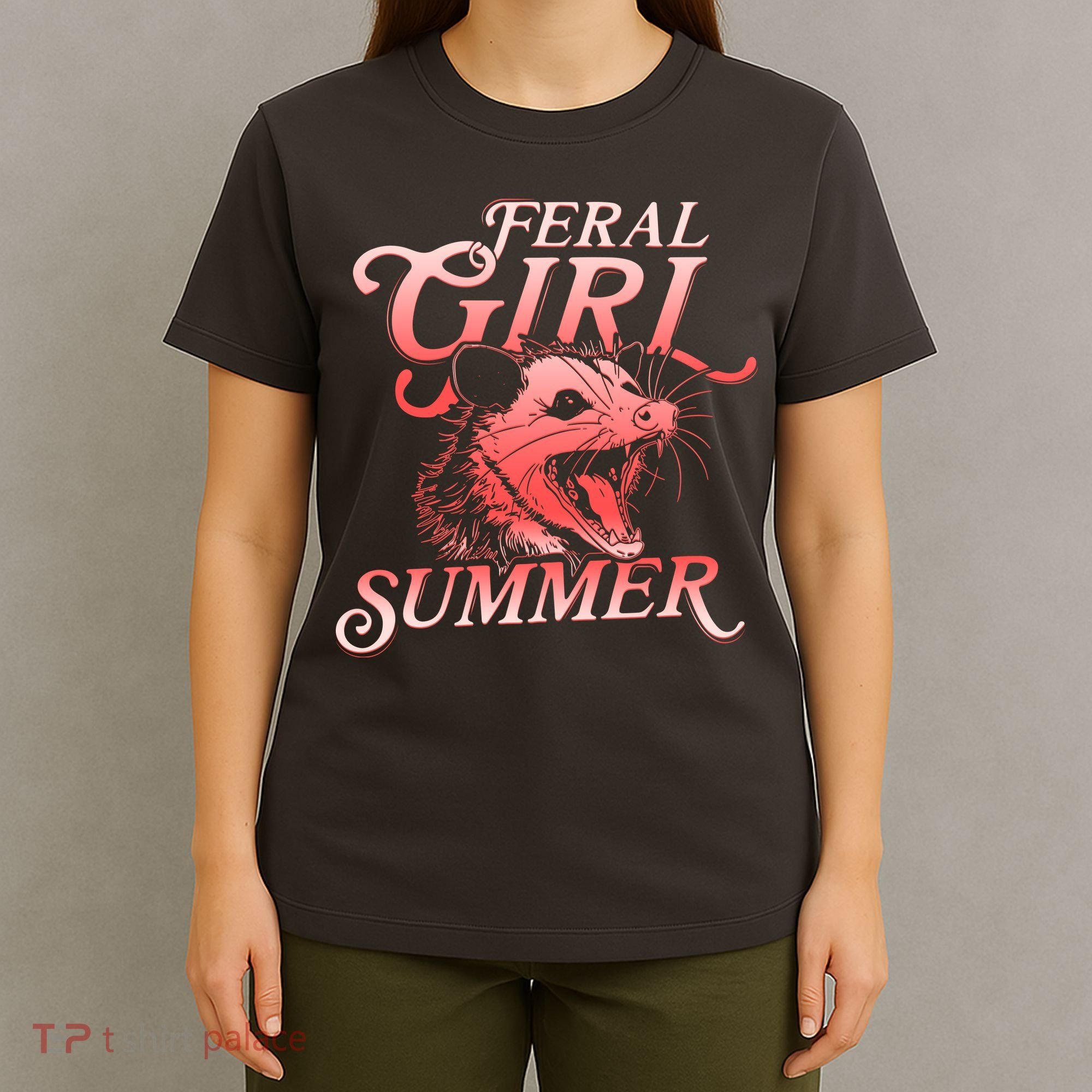 Funny Feral Girl Summer Opossum T-Shirt