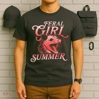 Funny Feral Girl Summer Opossum T-Shirt thumb 6