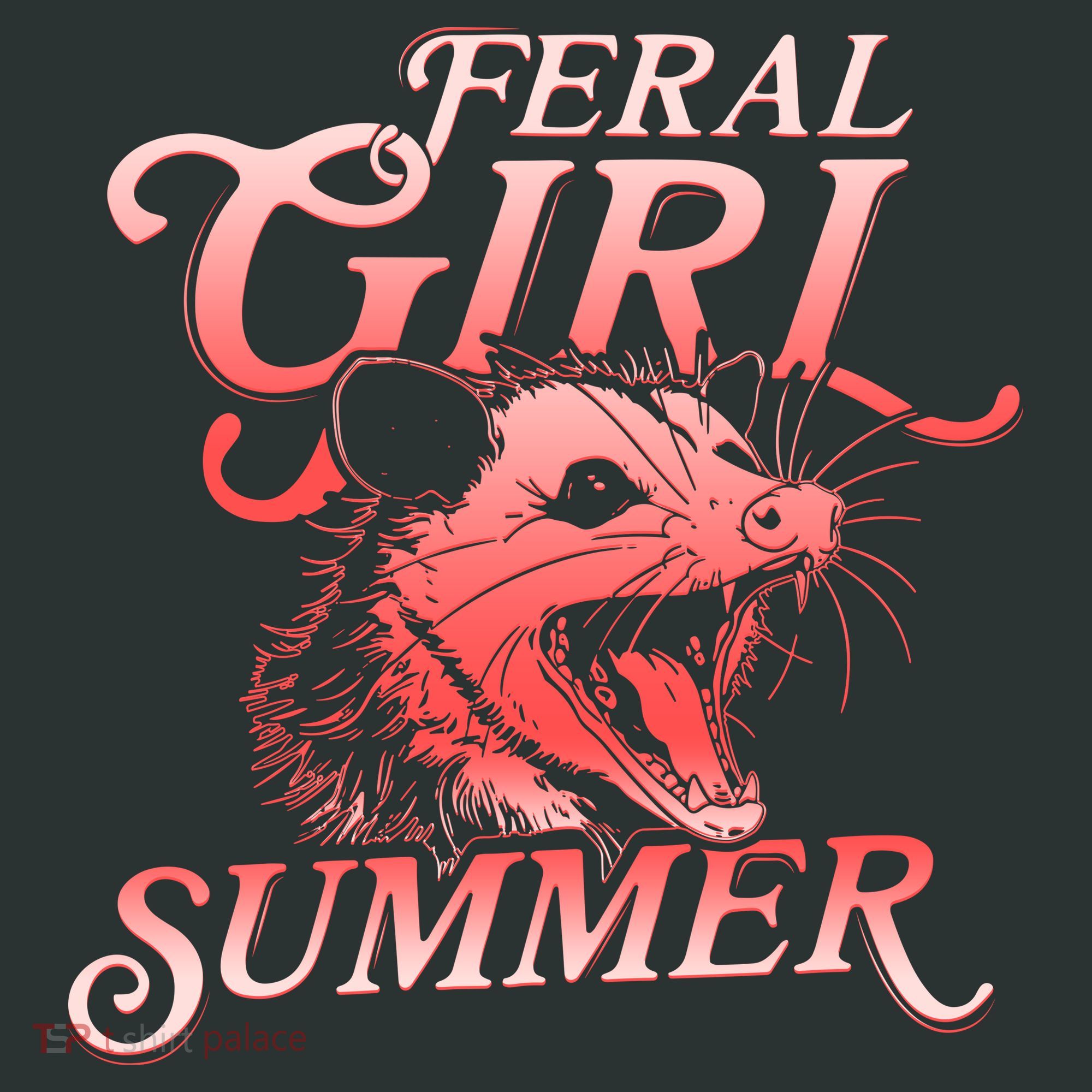 Funny Feral Girl Summer Opossum T-Shirt