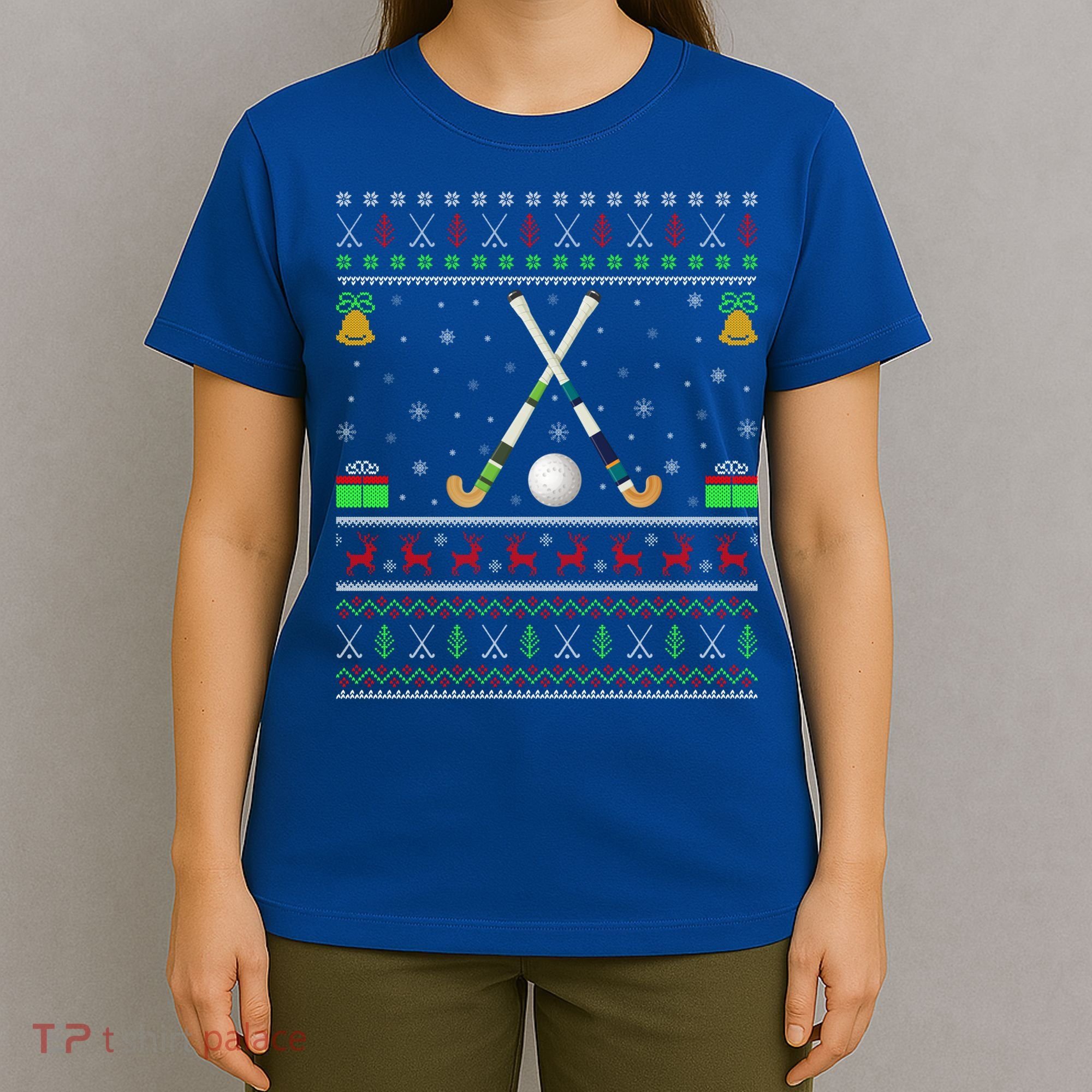 Funny Field Hockey Lover Xmas Ugly Field Hockey Christmas Gift T-Shirt