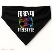 Forever Freestyle Hip Hop Old School Boombox Meaningful Gift USA-Made Doggie Bandana thumb 0