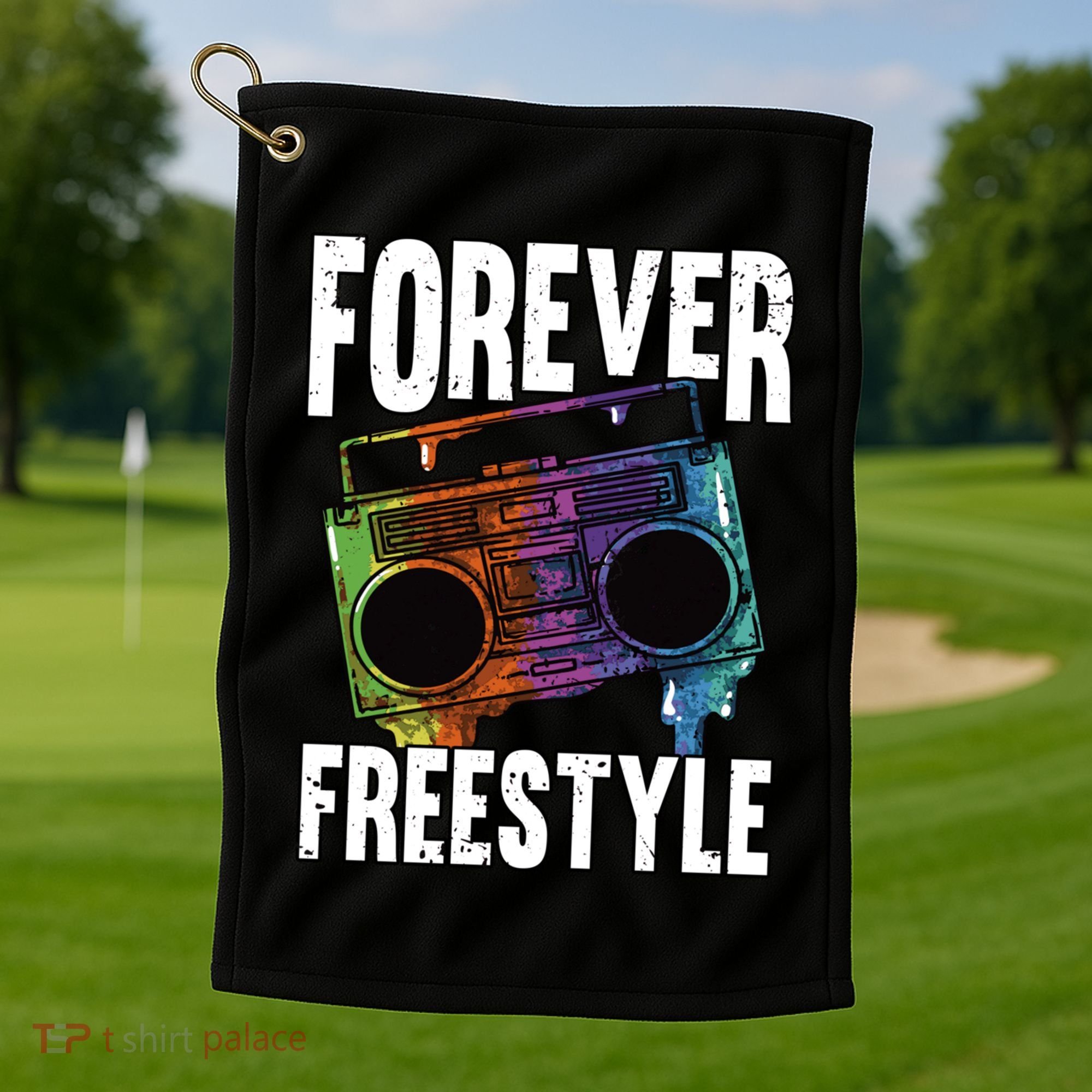 Forever Freestyle Hip Hop Old School Boombox Meaningful Gift Golf Towel