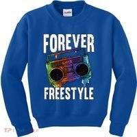 Forever Freestyle Hip Hop Old School Boombox Meaningful Gift Kids Sweatshirt thumb 0