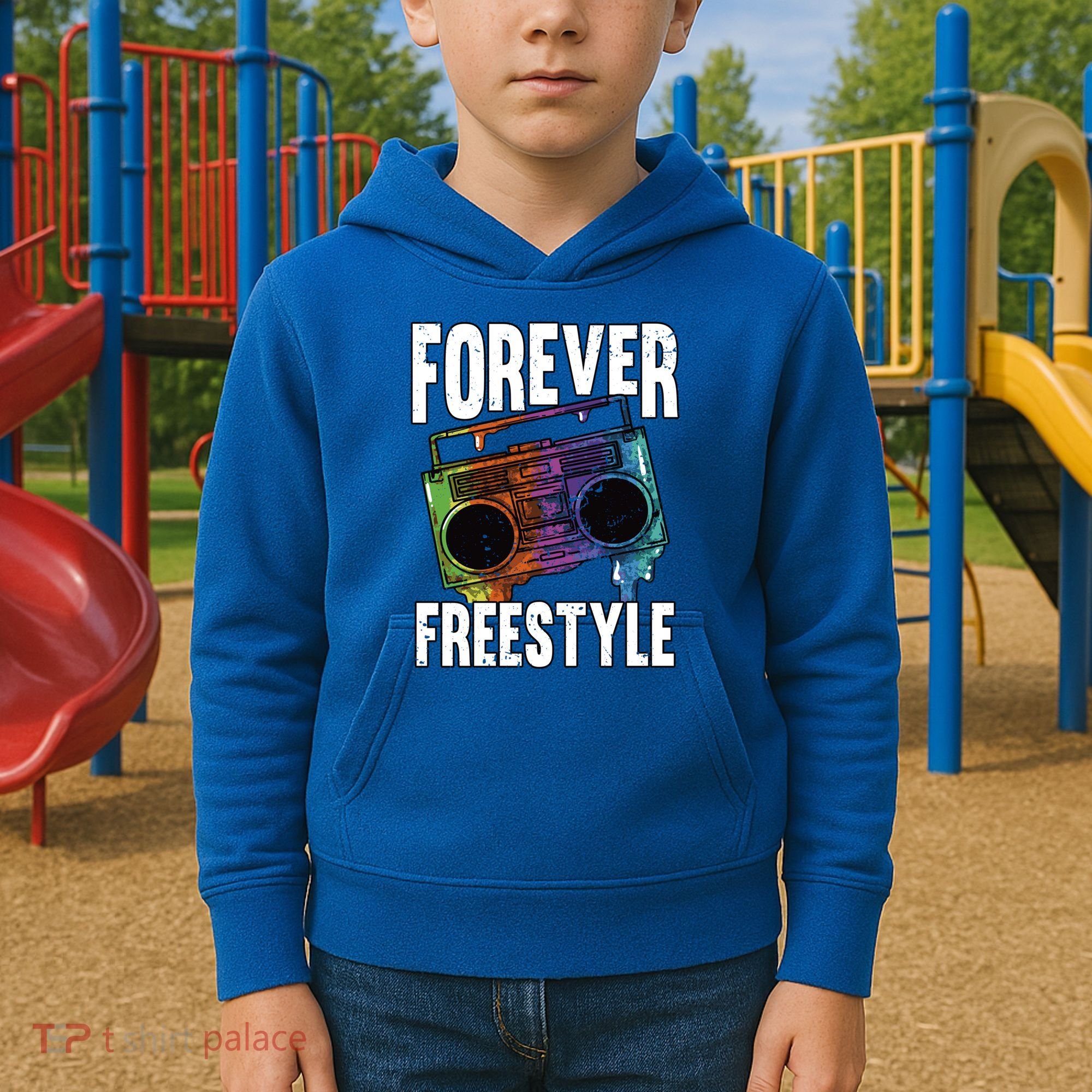 Forever Freestyle Hip Hop Old School Boombox Meaningful Gift Kids Hoodie