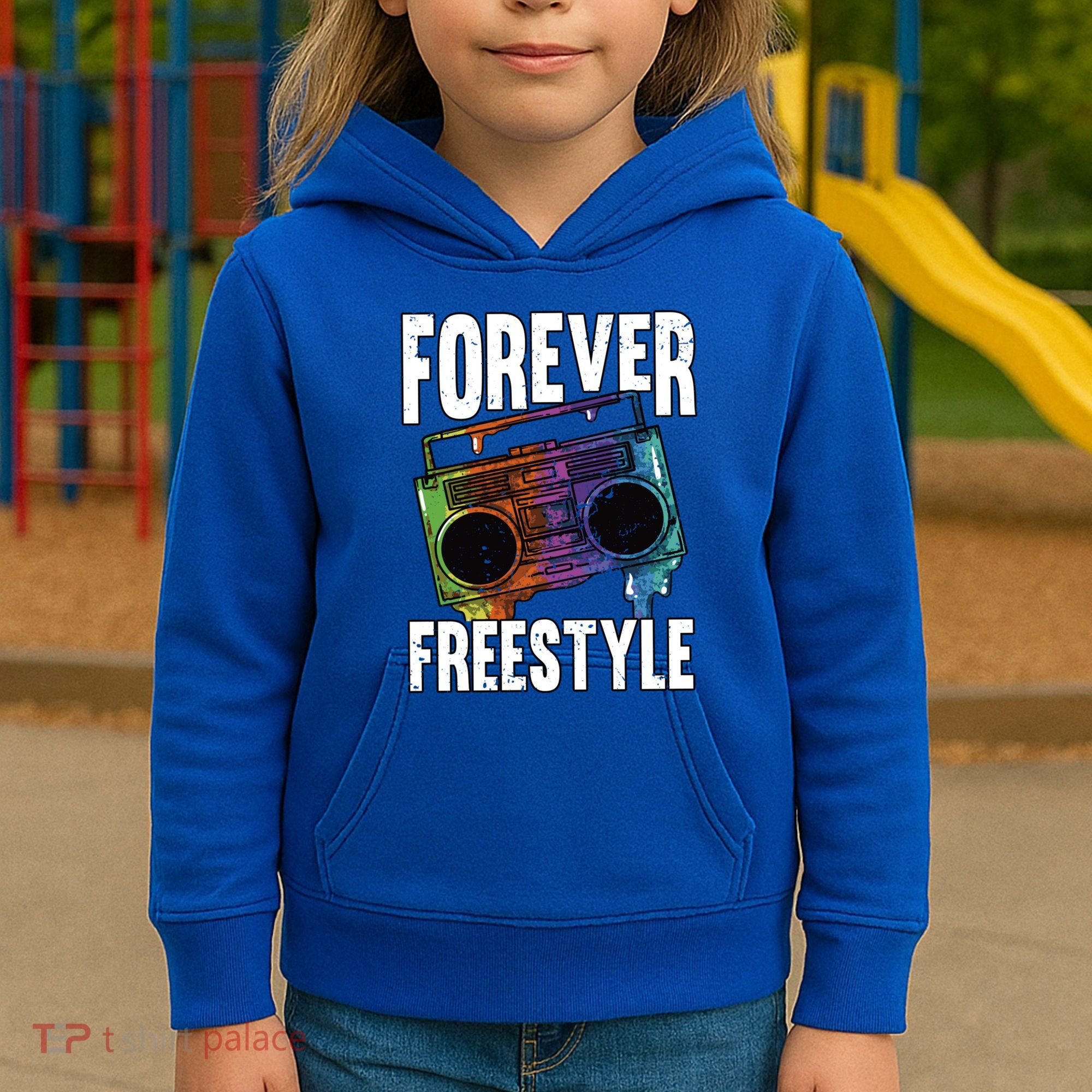 Forever Freestyle Hip Hop Old School Boombox Meaningful Gift Kids Hoodie