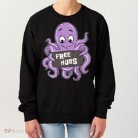 Funny Free Hugs Octopus Cuttlefish Hug Embrace Hugging Funny Gift Women's Sweatshirt thumb 0