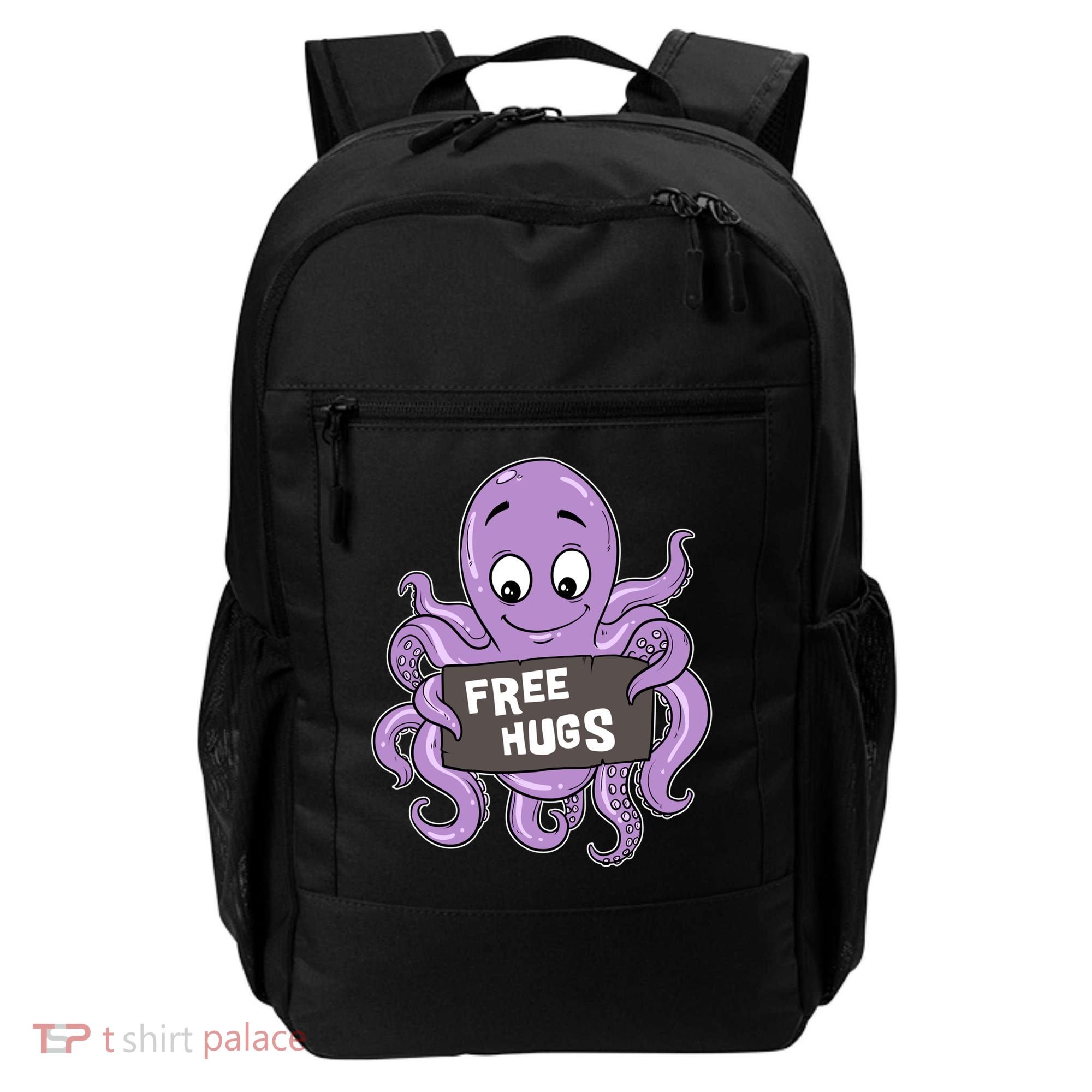 Funny Free Hugs Octopus Cuttlefish Hug Embrace Hugging Funny Gift Backpack