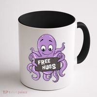 Funny Free Hugs Octopus Cuttlefish Hug Embrace Hugging Funny Gift Coffee Mug thumb 1
