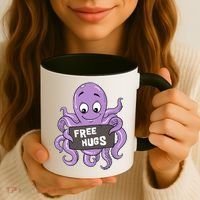 Funny Free Hugs Octopus Cuttlefish Hug Embrace Hugging Funny Gift Coffee Mug thumb 3