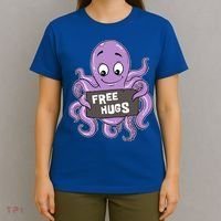 Funny Free Hugs Octopus Cuttlefish Hug Embrace Hugging Funny Gift T-Shirt thumb 4