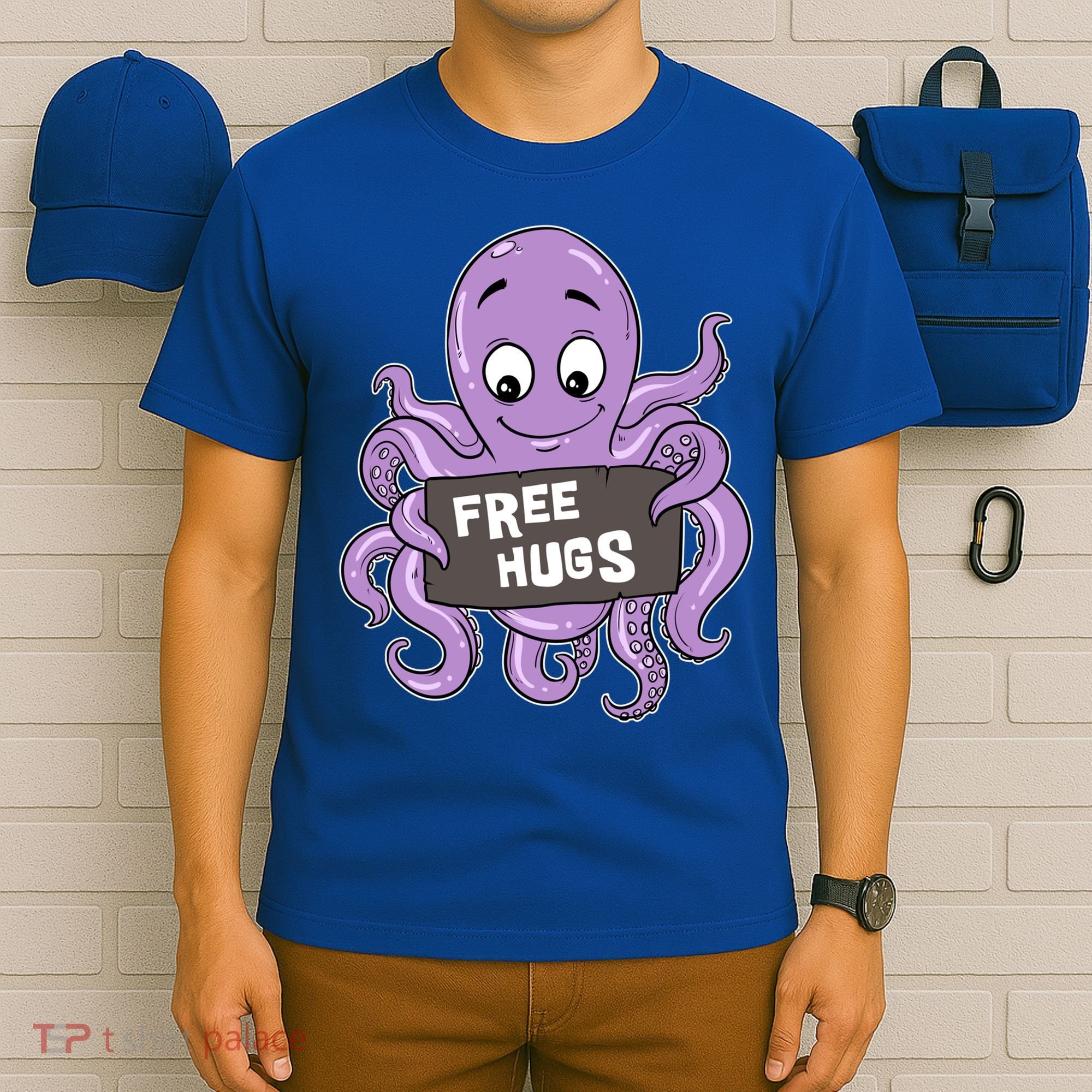 Funny Free Hugs Octopus Cuttlefish Hug Embrace Hugging Funny Gift T-Shirt