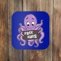 Funny Free Hugs Octopus Cuttlefish Hug Embrace Hugging Funny Gift Coaster thumb 0