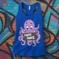 Funny Free Hugs Octopus Cuttlefish Hug Embrace Hugging Funny Gift Women's Tank Top thumb 3