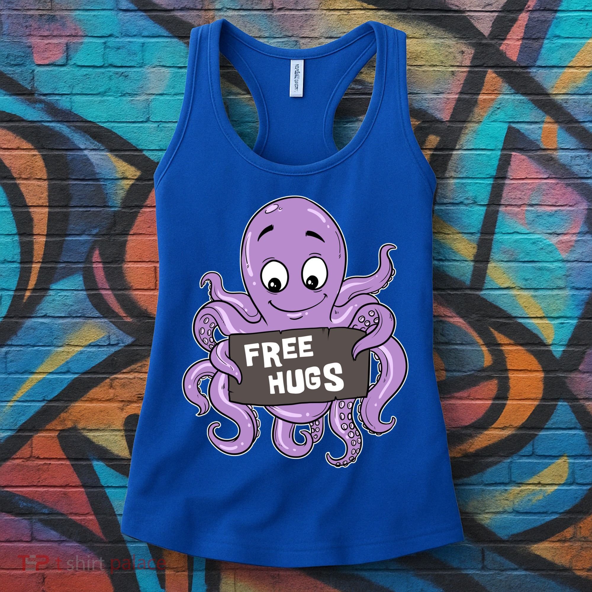 Funny Free Hugs Octopus Cuttlefish Hug Embrace Hugging Funny Gift Women's Tank Top