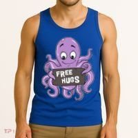 Funny Free Hugs Octopus Cuttlefish Hug Embrace Hugging Funny Gift Tank Top thumb 3