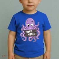 Funny Free Hugs Octopus Cuttlefish Hug Embrace Hugging Funny Gift Toddler T-Shirt thumb 2