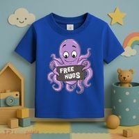 Funny Free Hugs Octopus Cuttlefish Hug Embrace Hugging Funny Gift Toddler T-Shirt thumb 3