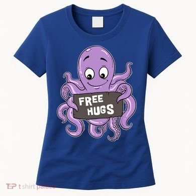 Funny Free Hugs Octopus Cuttlefish Hug Embrace Hugging Funny Gift Women's T-Shirt