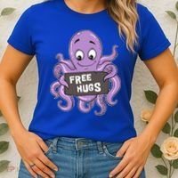 Funny Free Hugs Octopus Cuttlefish Hug Embrace Hugging Funny Gift Women's T-Shirt thumb 2
