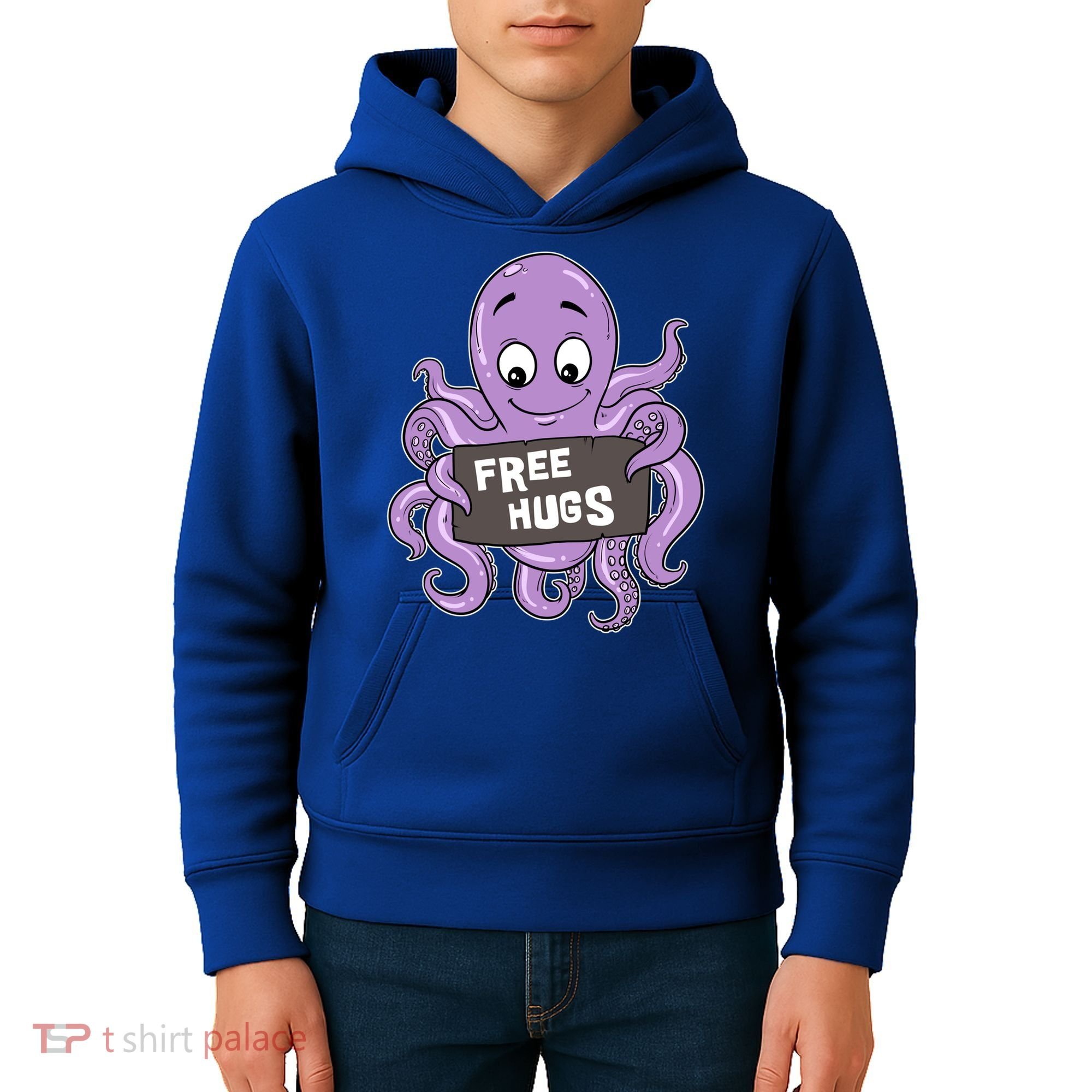 Funny Free Hugs Octopus Cuttlefish Hug Embrace Hugging Funny Gift Kids Hoodie
