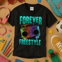 Forever Freestyle Hip Hop Old School Boombox Kids T-Shirt thumb 3