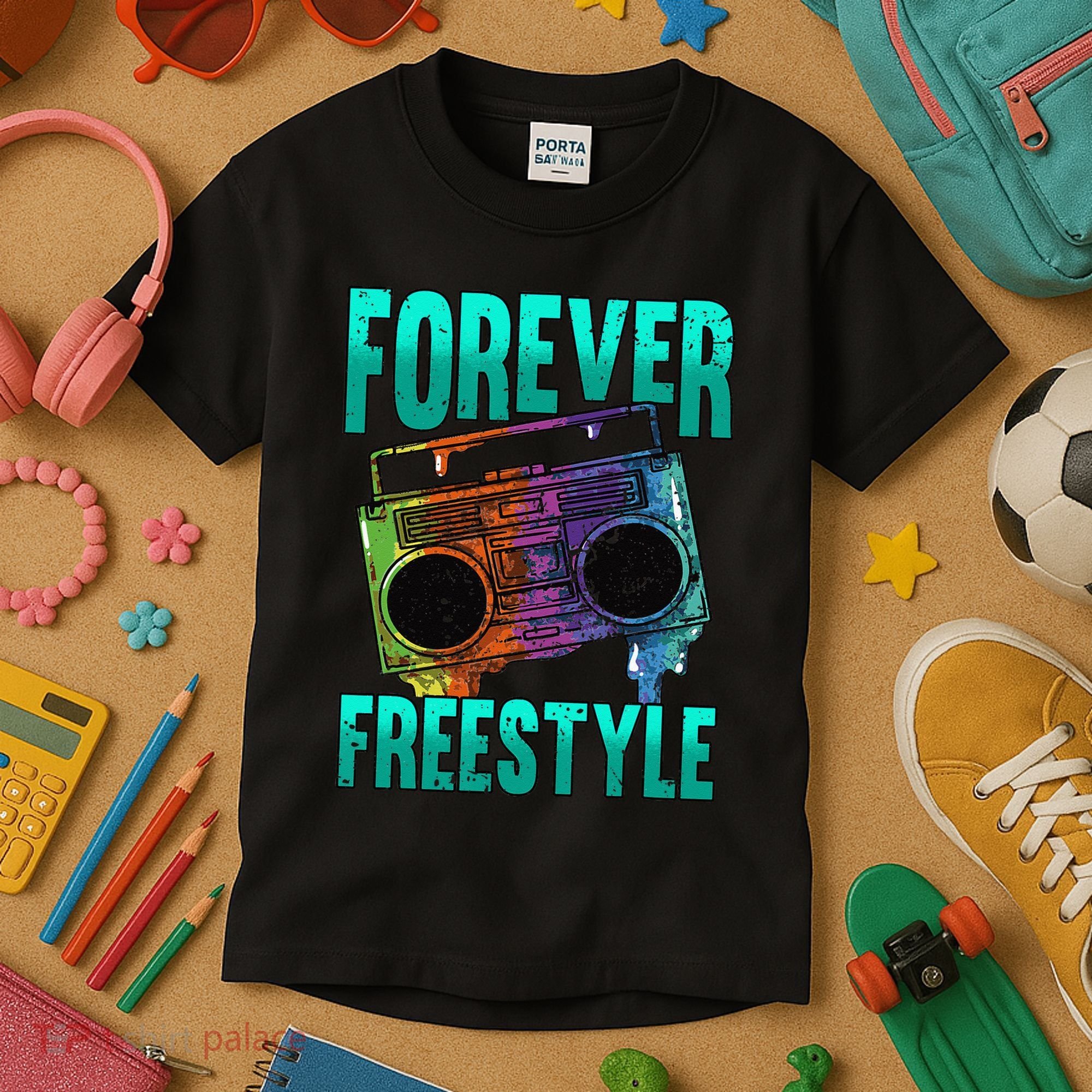 Forever Freestyle Hip Hop Old School Boombox Kids T-Shirt