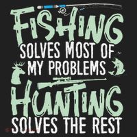 Funny Fishing & Hunting Fishing Solves My Problems Tumbler thumb 3