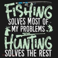 Funny Fishing & Hunting Fishing Solves My Problems Ornament thumb 1
