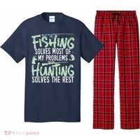 Funny Fishing & Hunting Fishing Solves My Problems Pajama Set thumb 0