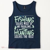 Funny Fishing & Hunting Fishing Solves My Problems Tank Top thumb 2