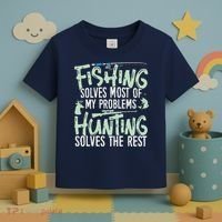 Funny Fishing & Hunting Fishing Solves My Problems Toddler T-Shirt thumb 3