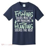 Funny Fishing & Hunting Fishing Solves My Problems Kids T-Shirt thumb 0