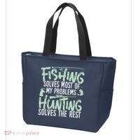 Funny Fishing & Hunting Fishing Solves My Problems Tote Bag thumb 3