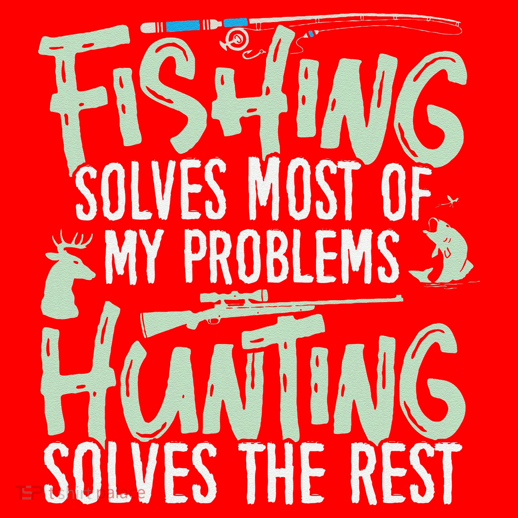 Funny Fishing & Hunting Fishing Solves My Problems Santa Hat