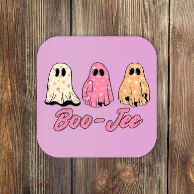 Funny Fall Halloween Ghost Boujee Boo Jee Spooky Season Cute Coaster